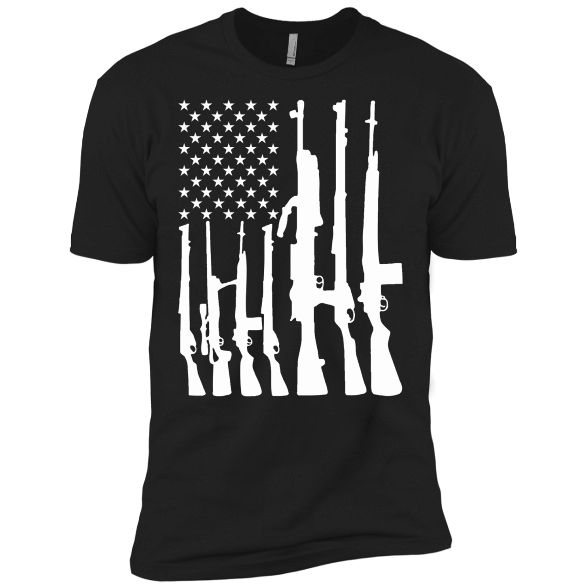 Rifle American Flag Machine Gun Rights-T-Shirt & Hoodie-Premium T-Shirt-Black