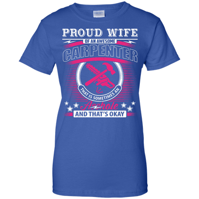 Proud Wife Of An Awesome Carpenter-T-Shirt & Hoodie-Women's T-Shirt-Royal