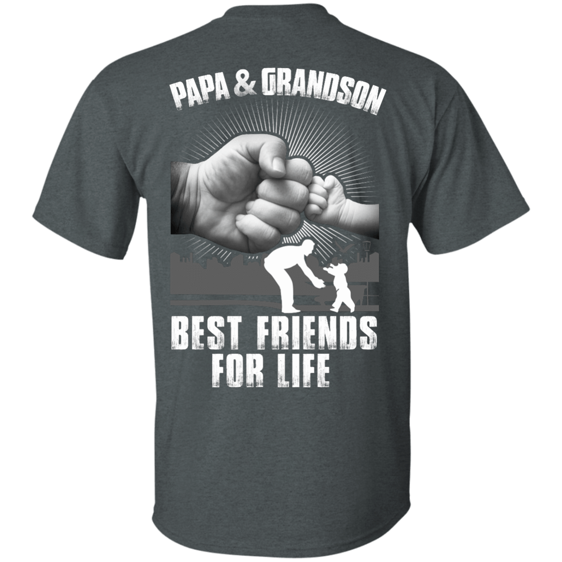 Papa And Grandson Best Friends For Life-T-Shirt & Hoodie-Classic T-Shirt-Dark Heather