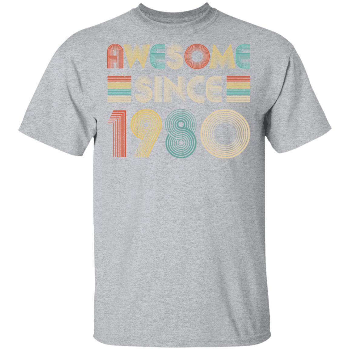 Awesome Since 1980 41th Birthday Gifts-T-Shirt & Hoodie-Classic T-Shirt-Sport Grey