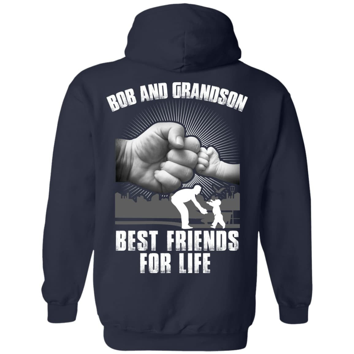 Bob And Grandson Best Friends For Life-T-Shirt & Hoodie-Pullover Hoodie-Navy