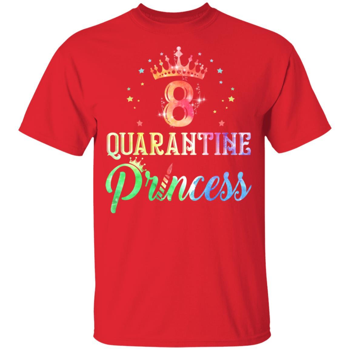 8 Quarantine Princess Happy Birthday Youth-Youth Shirt-Youth T-Shirt-Red