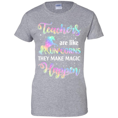 Teachers Are Like Unicorns They Make Magic Happen-T-Shirt & Tank Top-Women's T-Shirt-Sport Grey