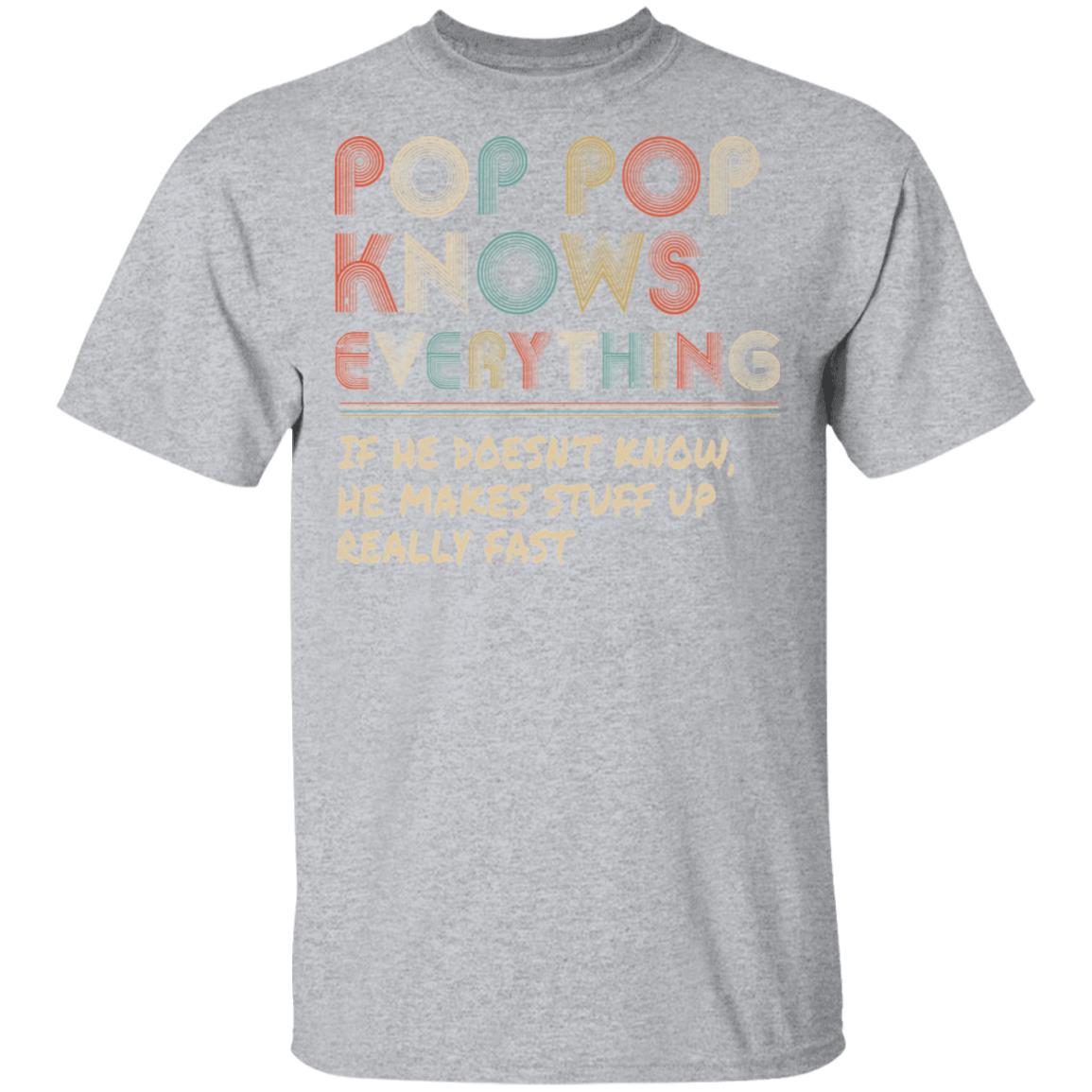 Pop Pop Know Everything Vintage Pop Pop Father's Day Gift-T-Shirt & Hoodie-Classic T-Shirt-Sport Grey