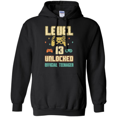 Official Teenager 13th Birthday Level 13 Unlocked-T-Shirt & Hoodie-Pullover Hoodie-Black