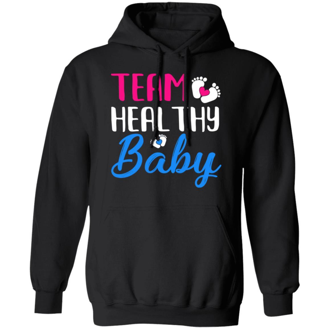 Gender Reveal Party Costume Team Healthy Baby Dad Mom Gift-T-Shirt & Hoodie-Pullover Hoodie-Black