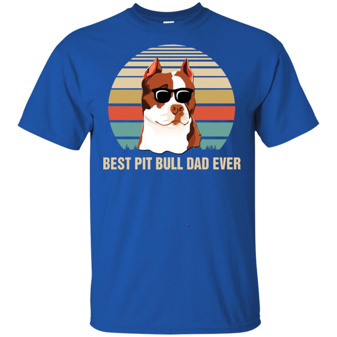 Vintage Pitbull Dad Gifts Best Pit bull Dad Ever-T-Shirt & Hoodie-Classic T-Shirt-Royal