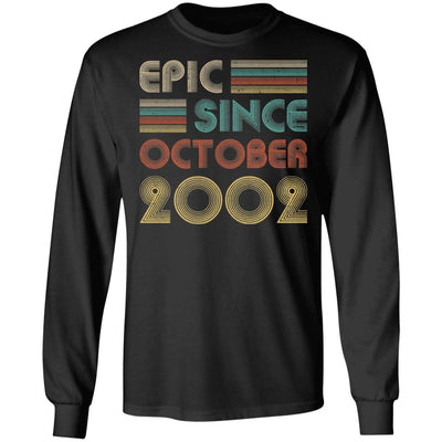 Epic Since October 2002 Vintage 19th Birthday Gifts-T-Shirt & Hoodie-Long Sleeve T-Shirt-Black