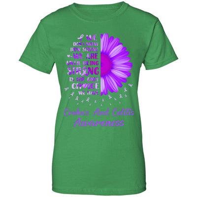 Being Strong Daisy Flower Purple Crohn's Colitis Awareness-T-Shirt & Hoodie-Women's T-Shirt-Irish Green