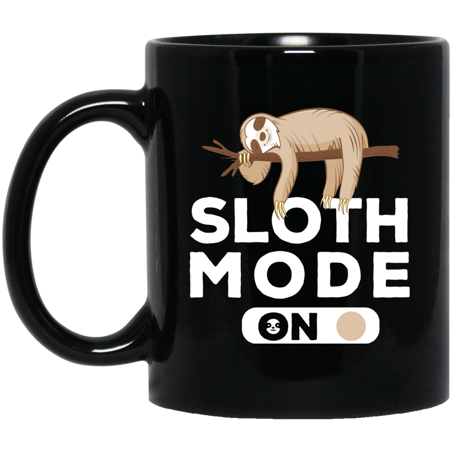 Sloth Mode On Funny Lazy Sleeping Sloth Mug-Coffee Mug-BM11OZ 11 oz. Black Mug-Black