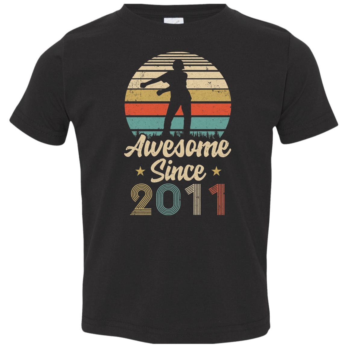 Vintage Flossing Awesome Since 2011 10th Birthday Gift Youth-Youth Shirt-Toddler T-Shirt-Black
