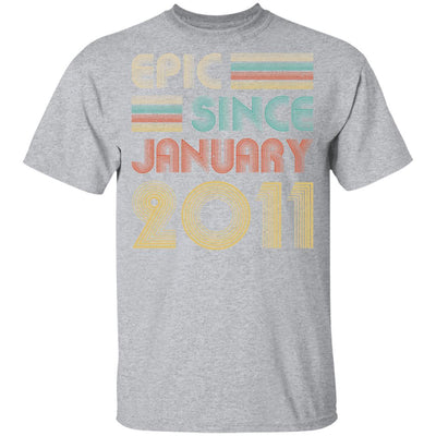 Epic Since January 2011 Vintage 10th Birthday Gifts Youth-Youth Shirt-Youth T-Shirt-Sport Grey