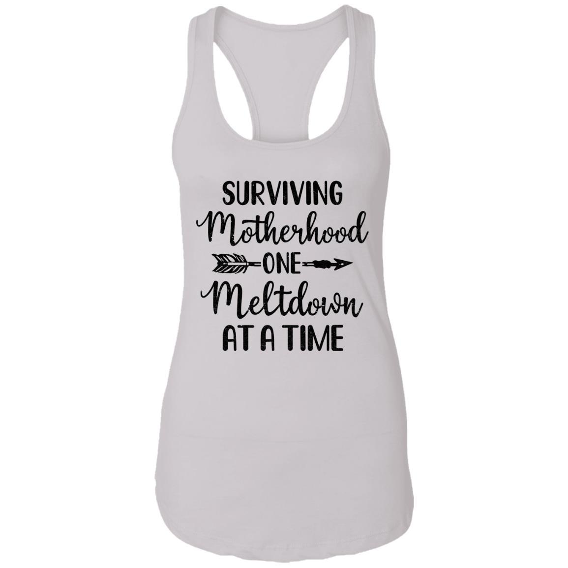 Surviving Motherhood One Meltdown At A Time-T-Shirt & Tank Top-Women's Ideal Racerback Tank-White