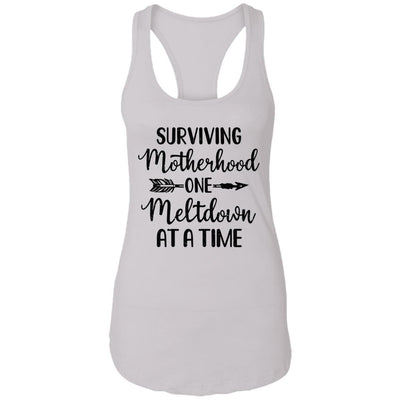 Surviving Motherhood One Meltdown At A Time-T-Shirt & Tank Top-Women's Ideal Racerback Tank-White