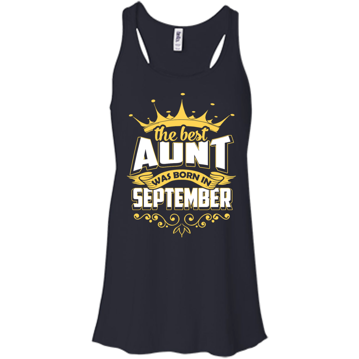 The Best Aunt Was Born In September-T-Shirt & Hoodie-Women's Flowy Racerback Tank-Midnight