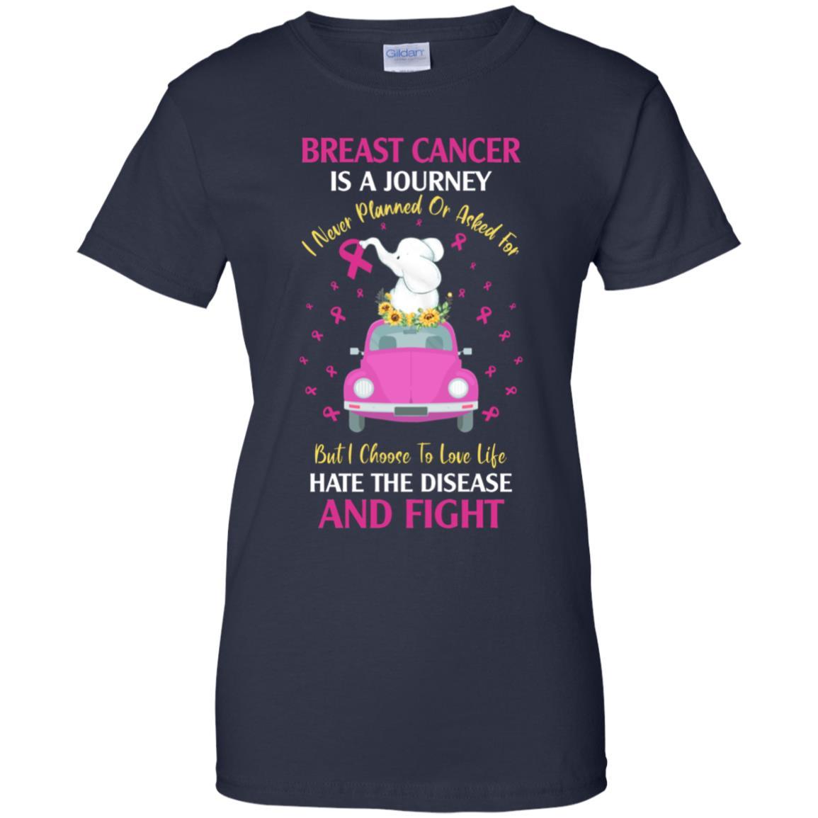 Breast Cancer Awareness Is A Journey-T-Shirt & Hoodie-Women's T-Shirt-Navy