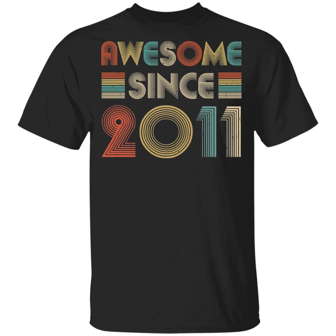 Awesome Since 2011 10th Birthday Gifts Youth-Youth Shirt-Youth T-Shirt-Black