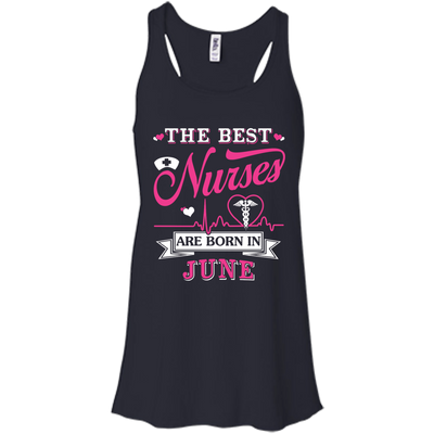 The Best Nurses Are Born In June-T-Shirt & Hoodie-Women's Flowy Racerback Tank-Midnight