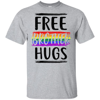 Free Brother Hugs Rainbow heart LGBT Pride Month-T-Shirt & Hoodie-Classic T-Shirt-Sport Grey