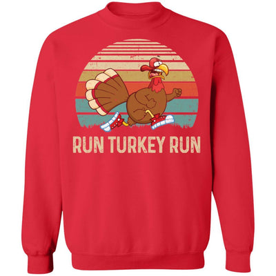 Run Like A Turkey On Thanksgiving Funny Running Runner Gift-T-Shirt & Sweatshirt-Crewneck Sweatshirt-Red