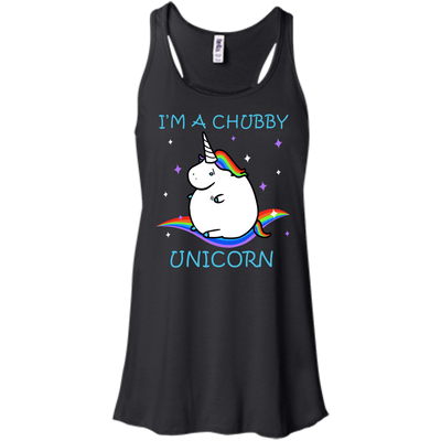 I'm A Chubby Unicorn-T-Shirt & Hoodie-Women's Flowy Racerback Tank-Black