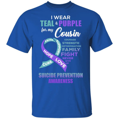 Suicide Prevention I Wear Teal And Purple For My Cousin-T-Shirt & Hoodie-Classic T-Shirt-Royal