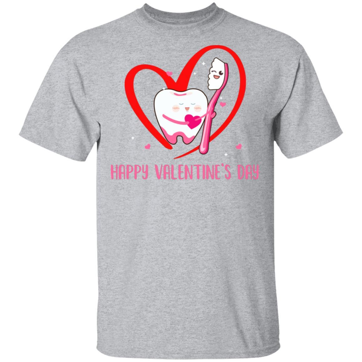 Tooth Hug Brush Teeth Dentist Valentine's Gift For Dental-T-Shirt & Hoodie-Classic T-Shirt-Sport Grey