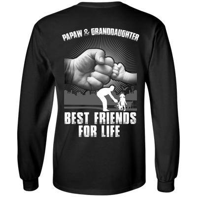 Papaw And Granddaughter Best Friends For Life-T-Shirt & Hoodie-Long Sleeve T-Shirt-Black