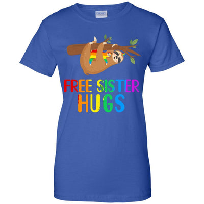 Free Sister Hugs Sloth Rainbow Heart LGBT Pride Month-T-Shirt & Hoodie-Women's T-Shirt-Royal