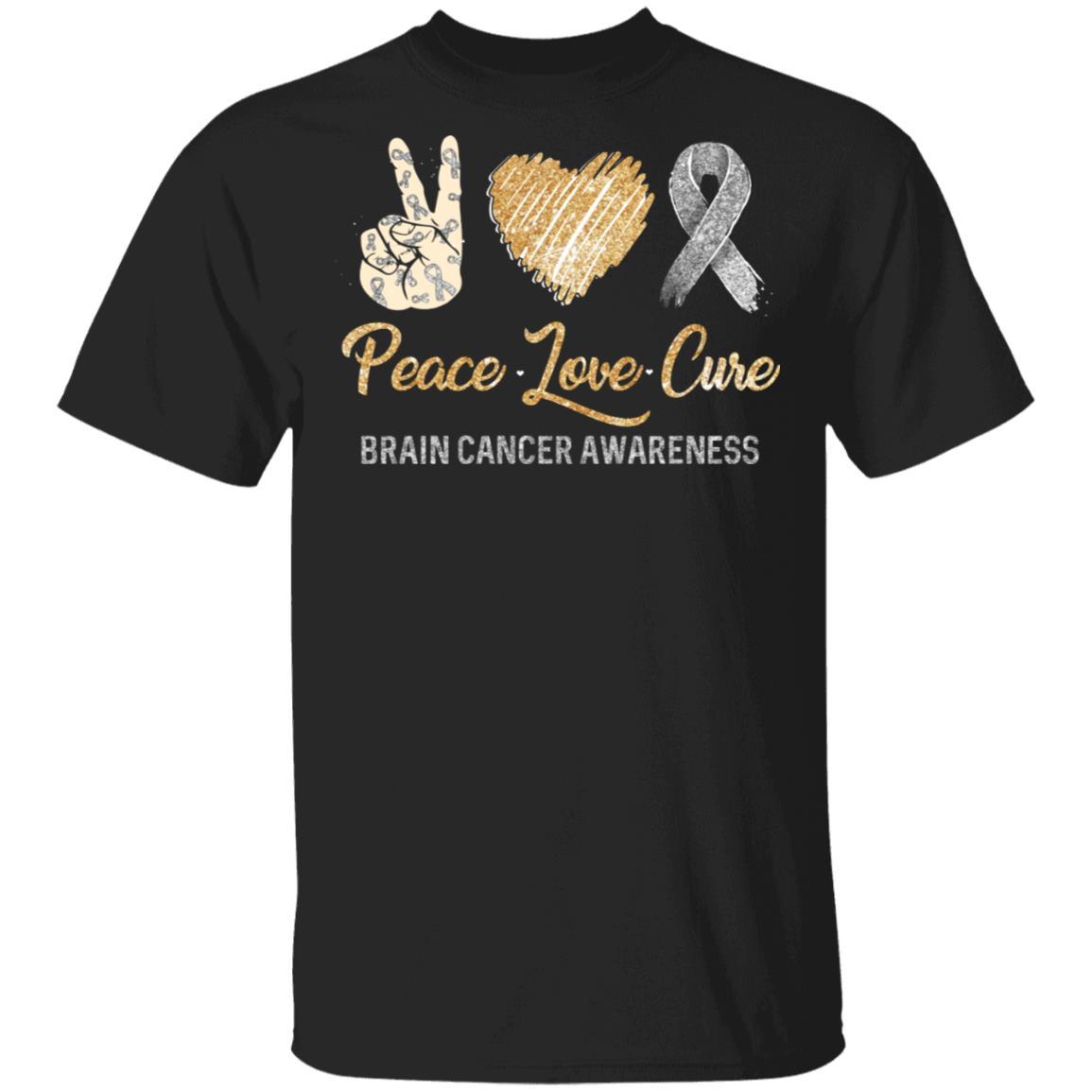 Peace Love Cure Brain Cancer Awareness