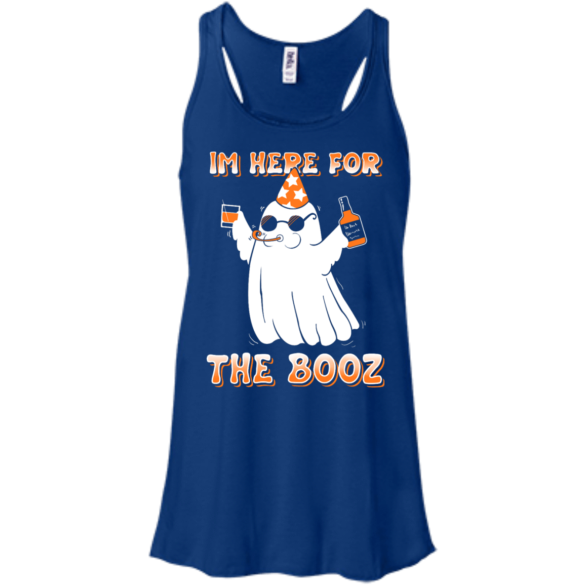 I'm Here For The Booz Halloween-T-Shirt & Hoodie-Women's Flowy Racerback Tank-True Royal