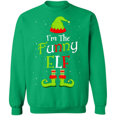 I'm The Funny Elf Family Matching Funny Christmas Group Gift-T-Shirt & Sweatshirt-Crewneck Sweatshirt-Irish Green