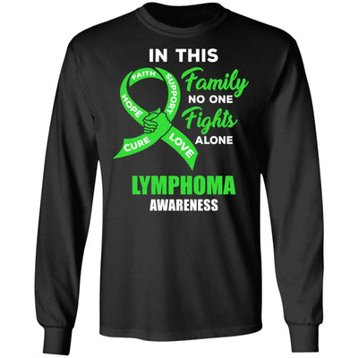 In This School No One Fights Lymphoma Awareness Alone-T-Shirt & Hoodie-Long Sleeve T-Shirt-Black