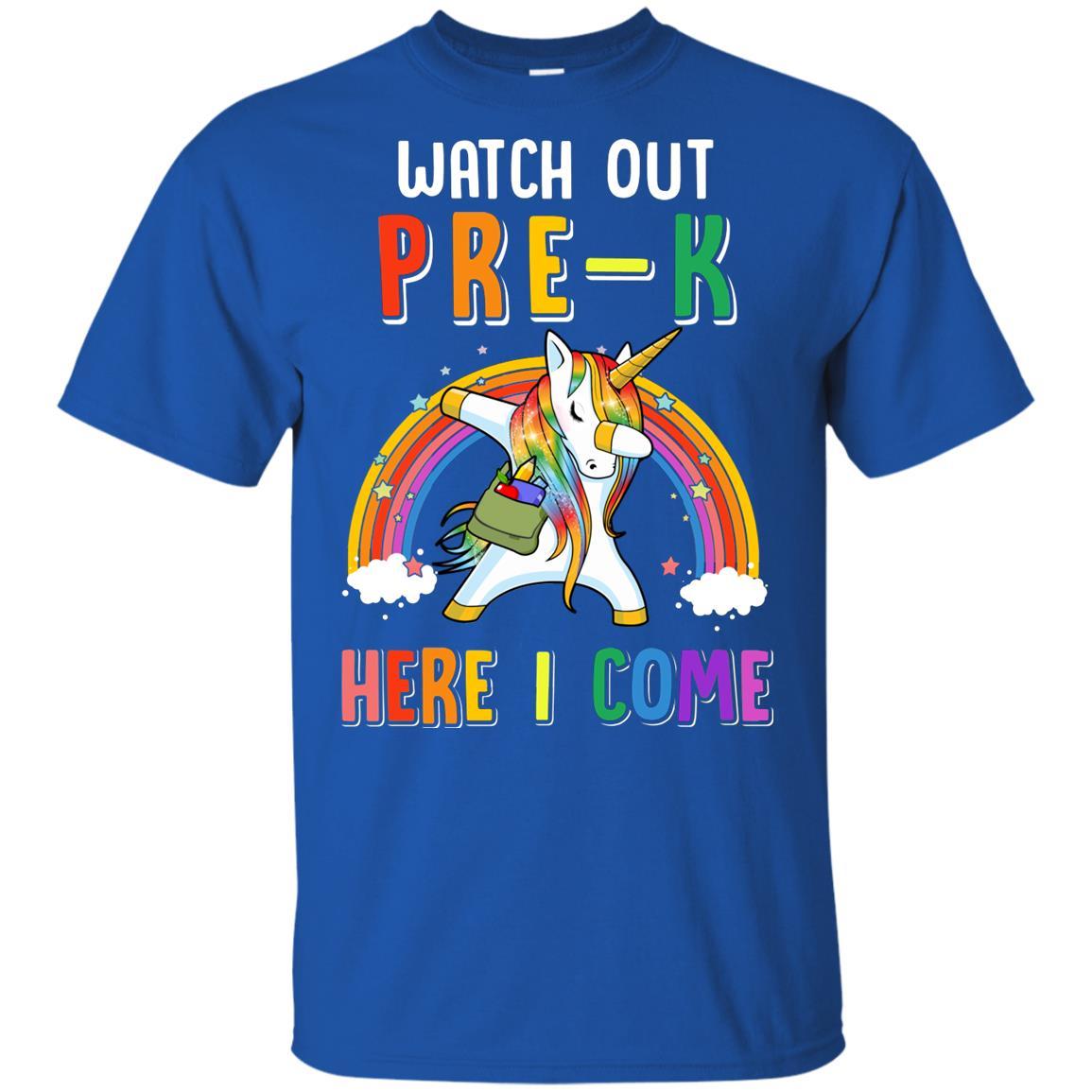 Pre-K Here I Come Unicorn Back To School Youth-Youth Shirt-Youth T-Shirt-Royal