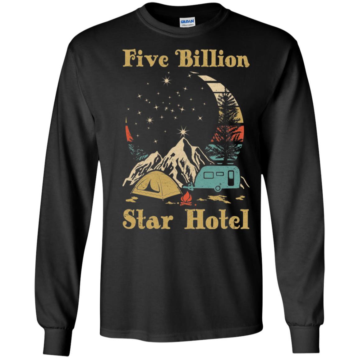Vintage Five Billion Star Hotel Moom Camping-T-Shirt & Hoodie-Long Sleeve T-Shirt-Black