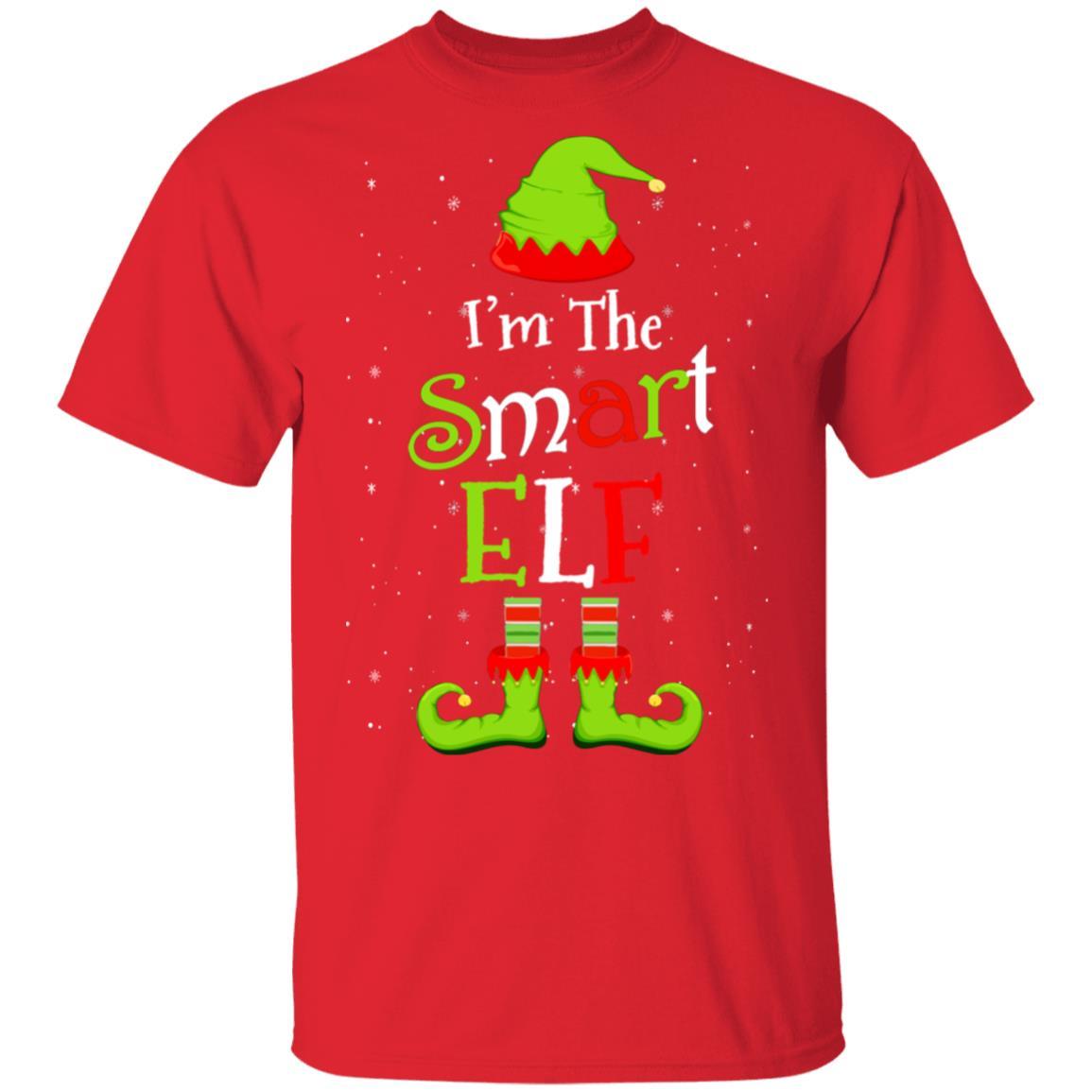I'm The Smart Elf Family Matching Funny Christmas Group Gift-T-Shirt & Sweatshirt-Classic T-Shirt-Red