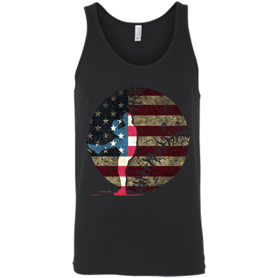 Pitcher Baseball America Flag-T-Shirt & Hoodie-Unisex Tank-Black