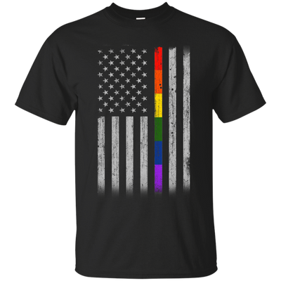 Rainbow Lesbian Gay Pride LGBT America Flag-T-Shirt & Hoodie-Classic T-Shirt-Black