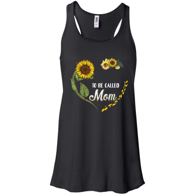 Blessed To Be Called Mom Sunflower Mothers Day Gift-T-Shirt & Tank Top-Women's Flowy Racerback Tank-Black