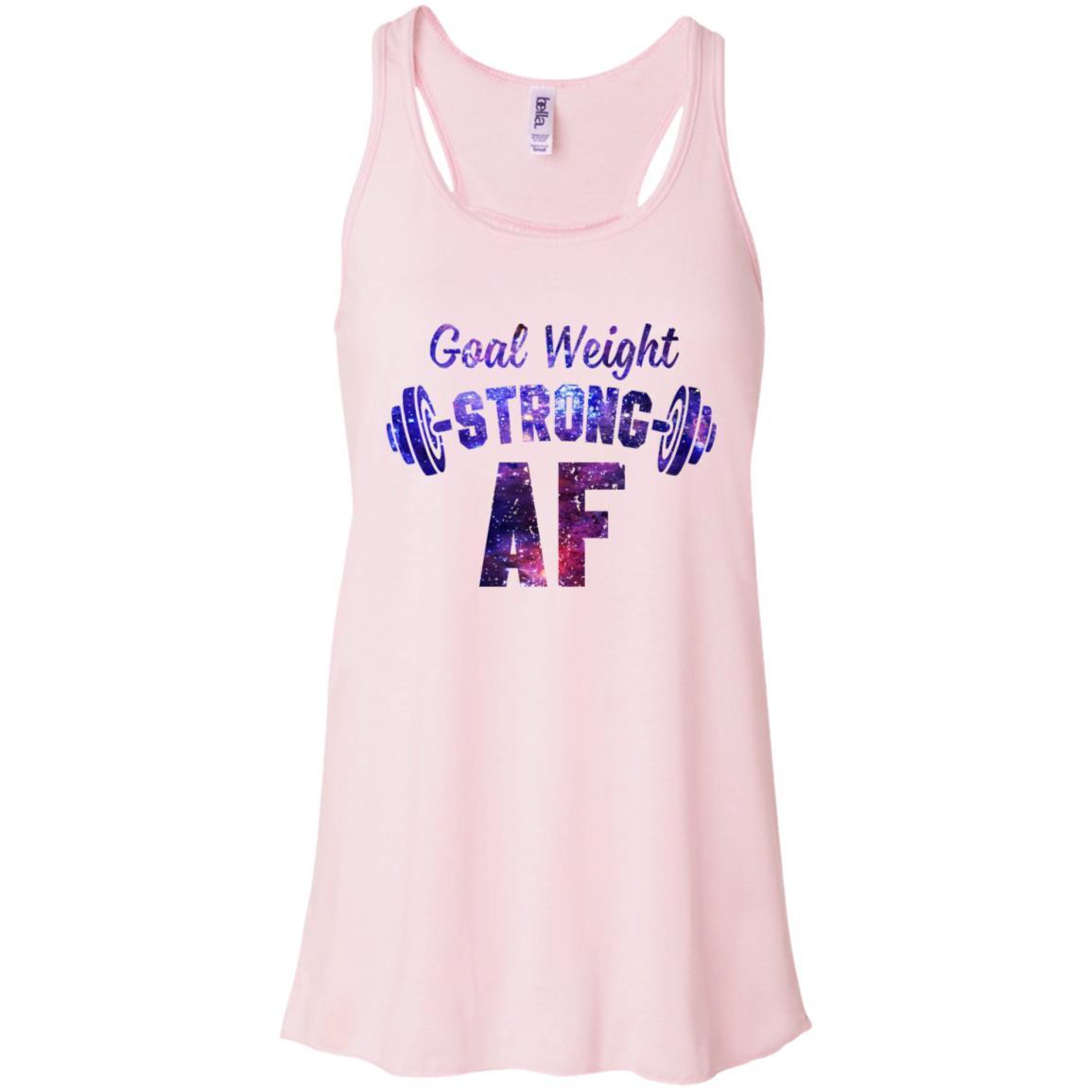 Goal Weight Strong AF-T-Shirt & Tank Top-Women's Flowy Racerback Tank-Soft Pink
