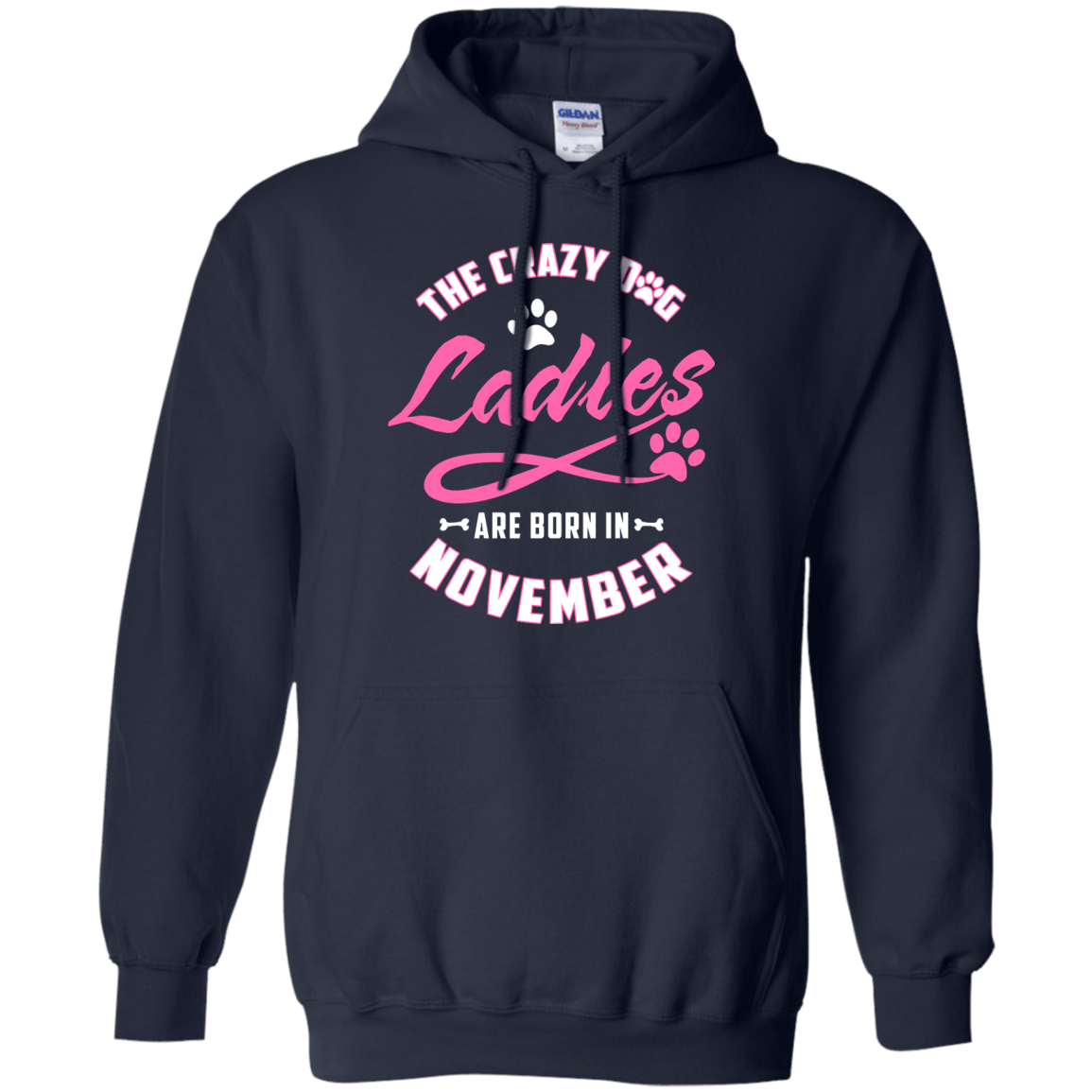 The Crazy Dog Ladies Are Born In November-T-Shirt & Hoodie-Pullover Hoodie-Navy