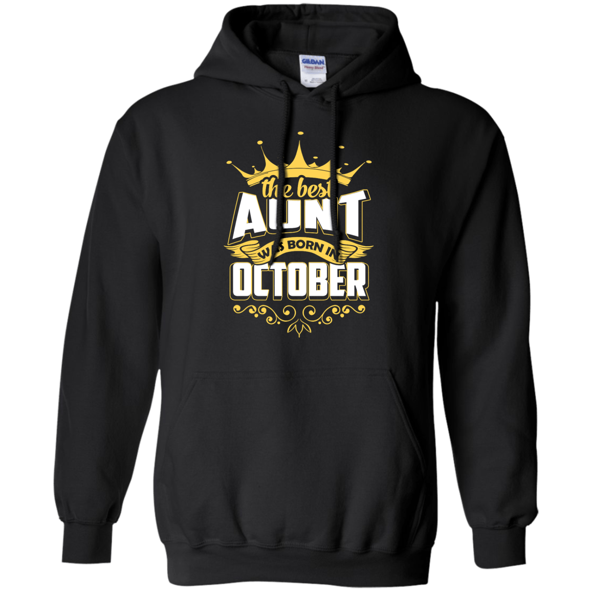 The Best Aunt Was Born In October-T-Shirt & Hoodie-Pullover Hoodie-Black
