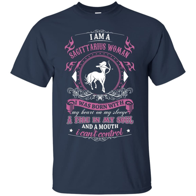 I Am A Sagittarius Woman I Was Born With-T-Shirt & Hoodie-Classic T-Shirt-Navy