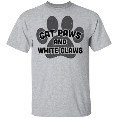 Cat Paws And White Claws Funny Cute Cat Lover-T-Shirt & Hoodie-Classic T-Shirt-Sport Grey
