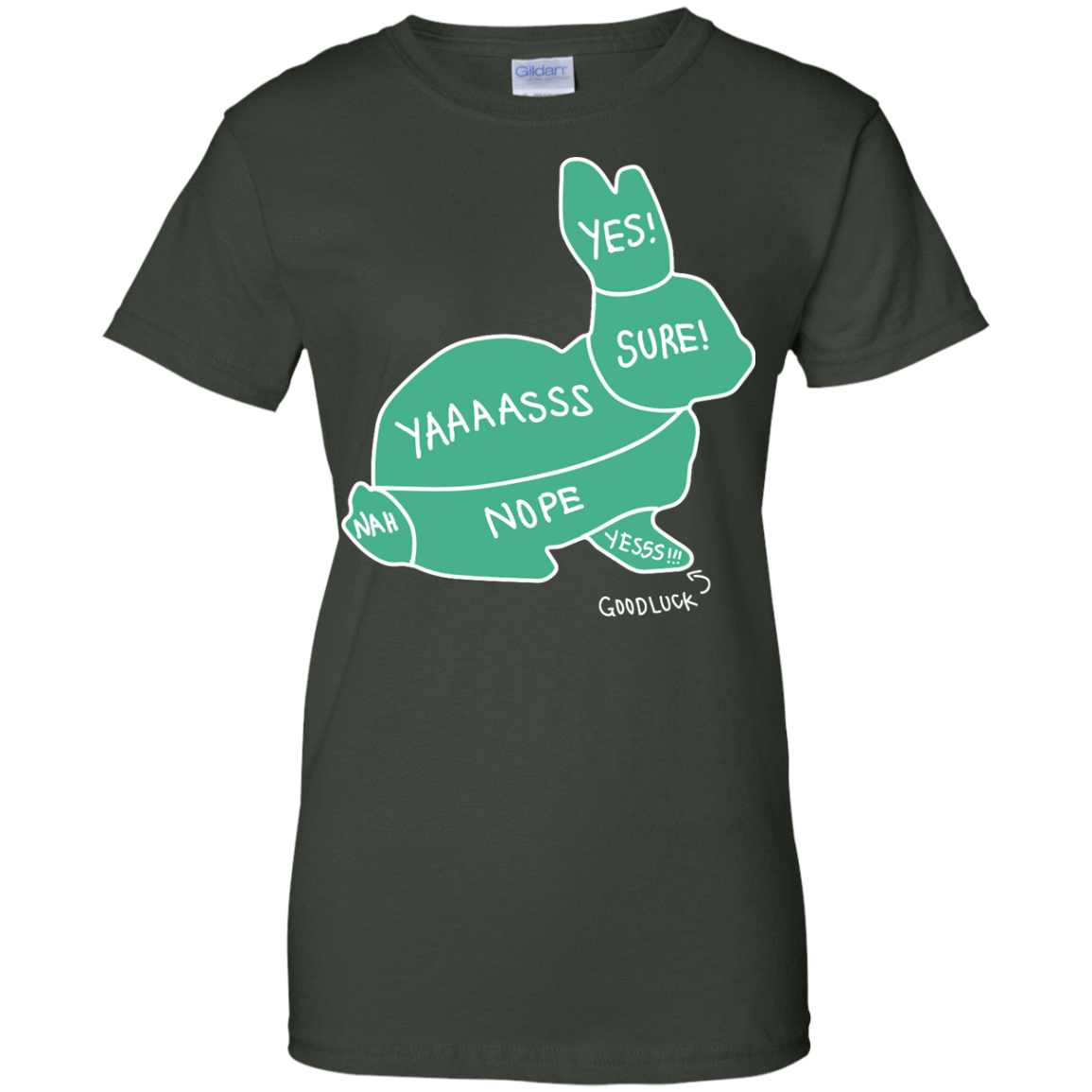 Proper way to pet a Rabbit lover-T-Shirt & Hoodie-Women's T-Shirt-Forest Green