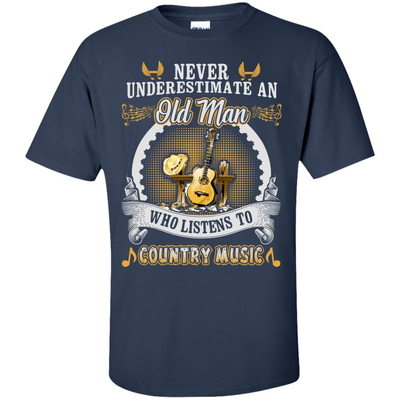 An Old Man Listen To Country Music-T-Shirt & Hoodie-Classic T-Shirt-Navy