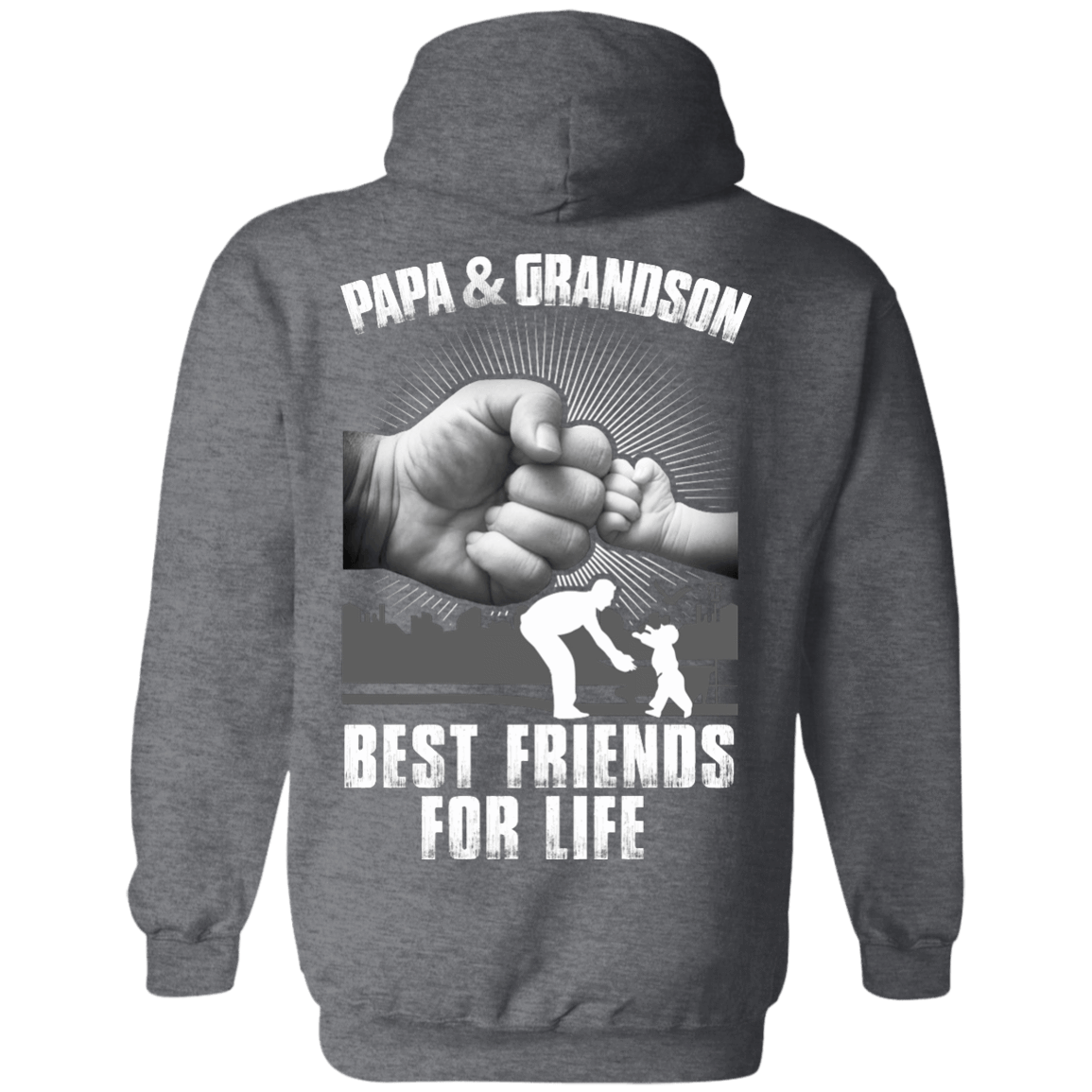 Papa And Grandson Best Friends For Life-T-Shirt & Hoodie-Pullover Hoodie-Dark Heather