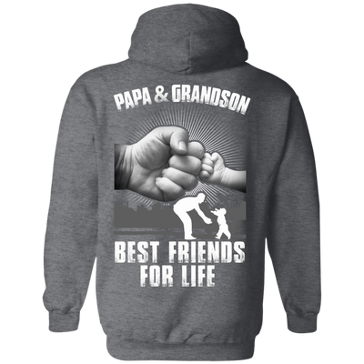 Papa And Grandson Best Friends For Life-T-Shirt & Hoodie-Pullover Hoodie-Dark Heather