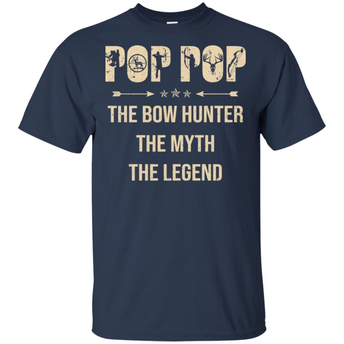 Pop Pop The Bow Hunter The Myth The Legend Funny Hunting-T-Shirt & Hoodie-Classic T-Shirt-Navy