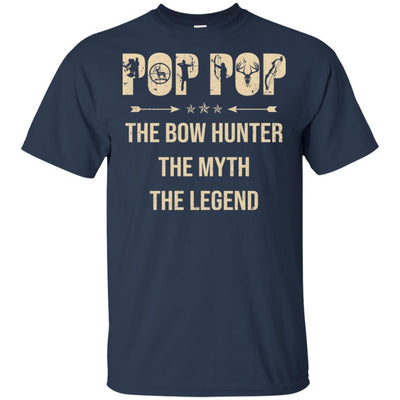 Pop Pop The Bow Hunter The Myth The Legend Funny Hunting-T-Shirt & Hoodie-Classic T-Shirt-Navy